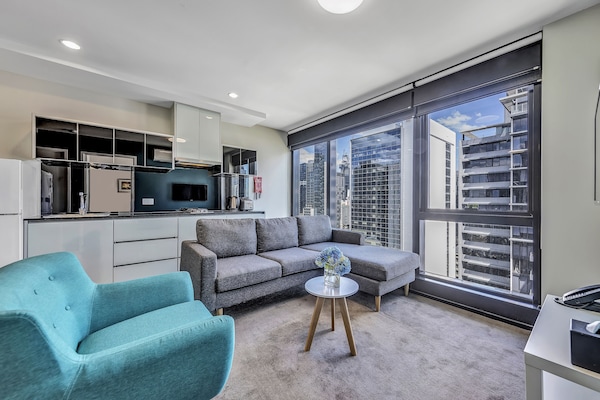 One Bedroom Apartment | Living area | 40-inch LCD TV with digital channels, TV